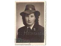 SMALL OLD PHOTO KYUSTENDIL YOUNG WOMAN WITH A HAT B907