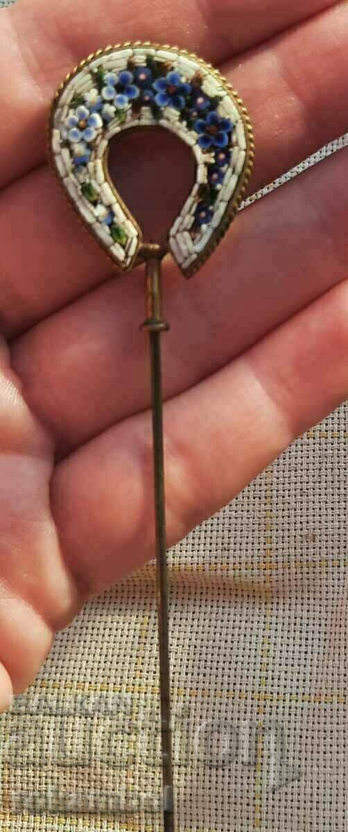 Auction Unique hat pin Venetian mosaic Auction Unique hat pin Venetian mosaic