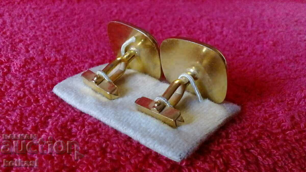 Delivery of Old Metal Cufflinks Mother of Pearl Lions Buttonholes