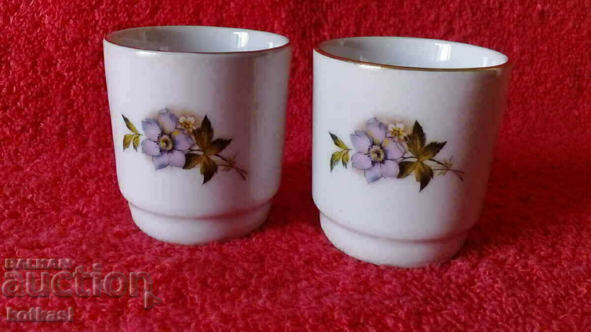 Lot 2 buc soc mici cești vechi de porțelan marcate cu preț 4.50 BGN | € 2.30