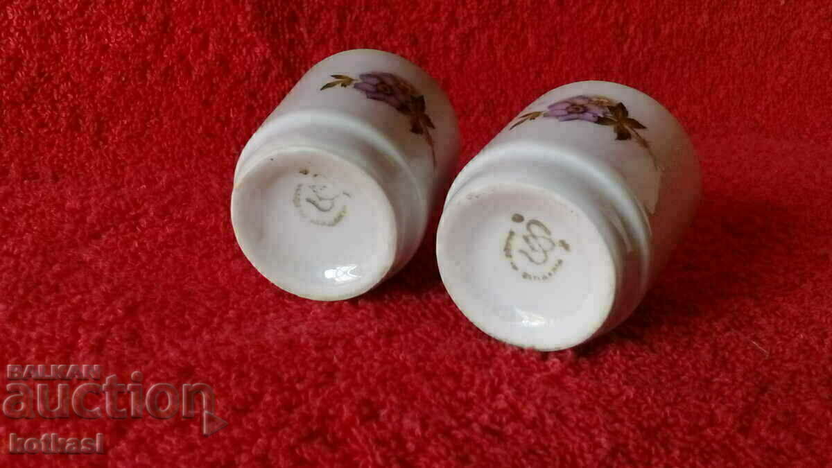 Lot 2 buc soc mici cești vechi de porțelan marcate - 5