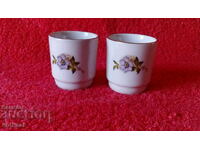 Lot of 2 pcs soc small old porcelain cups marked