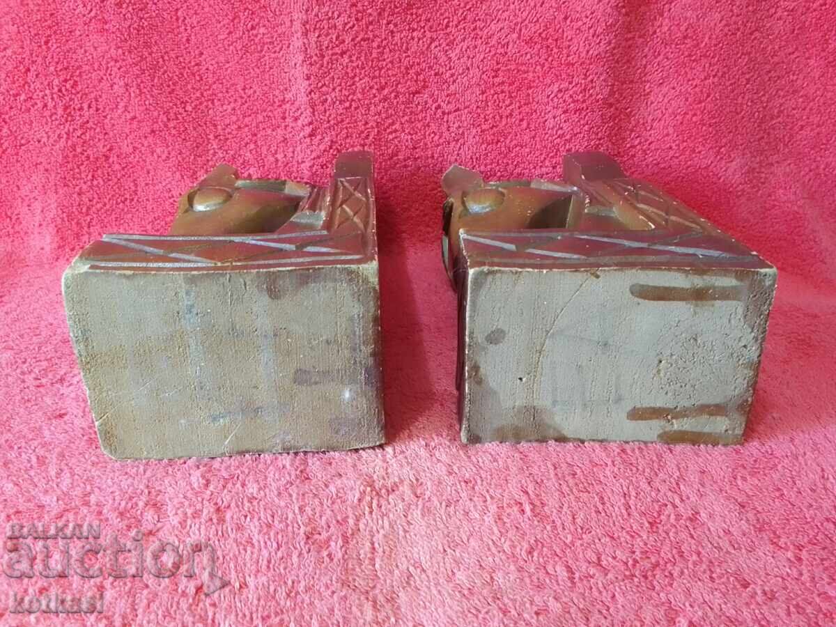 Book stopper Horses Wood carving height 20.50 cm. - 7 Book stopper Horses Wood carving height 20.50 cm. - 7