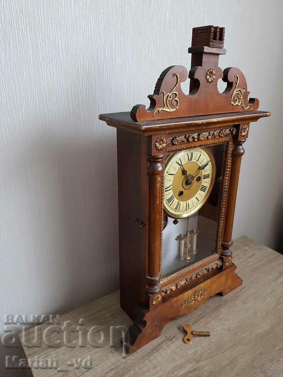 Auction  Old mechanical table clock