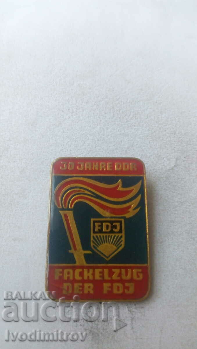 Insigna 30 Jahre DDR Fachelzug der FDJ