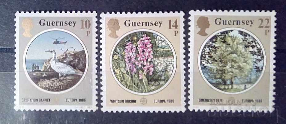 Guernsey/Guernsey 1986 Europa CEPT Păsări/Flori MNH