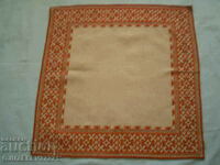 Hand embroidered linen tablecloth orange embroidery