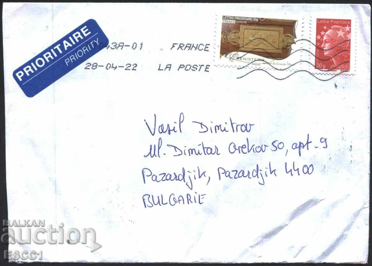 Ταξιδευμένος φάκελος με γραμματόσημα Mariana Mebelirovane από τη Γαλλία