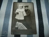 Стара фотография на картон, деца, от 1909г. фото П.Е. Чернев