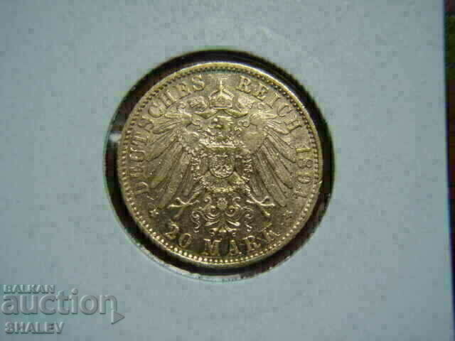 20 Mark 1894 Saxony (Germany) Saxony - XF/AU (gold) with price 2199.89 BGN | € 1124.79 20 Mark 1894 Saxony (Germany) Saxony - XF/AU (gold) with price 2199.89 BGN | € 1124.79