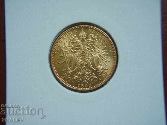 20 Corona 1898 Austria - AU+ (gold)