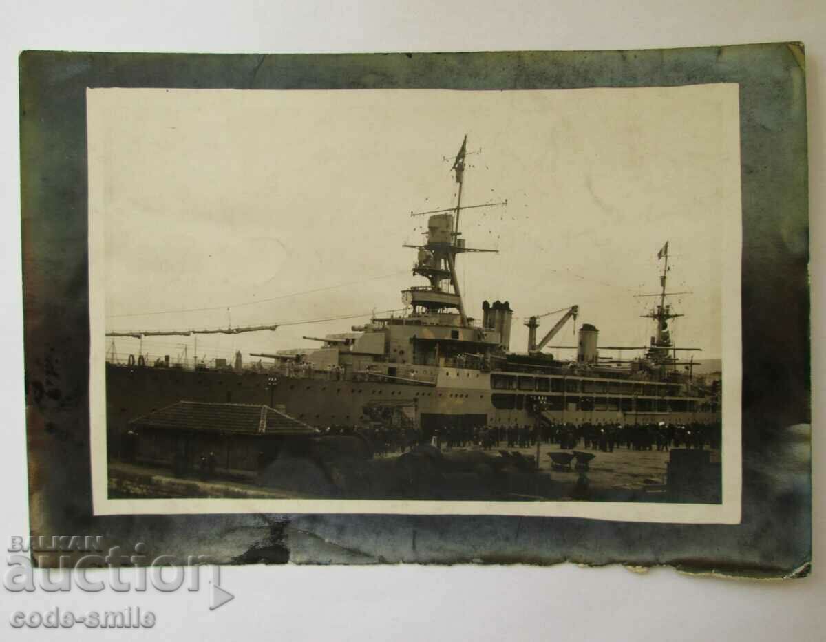 Стара снимка фотография на военен кораб Жана д'Арк ВСВ
