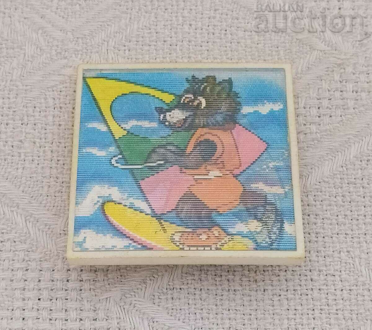 Auction STEREO 3D RABBIT WOLF ANIMATION USSR BADGE Auction STEREO 3D RABBIT WOLF ANIMATION USSR BADGE