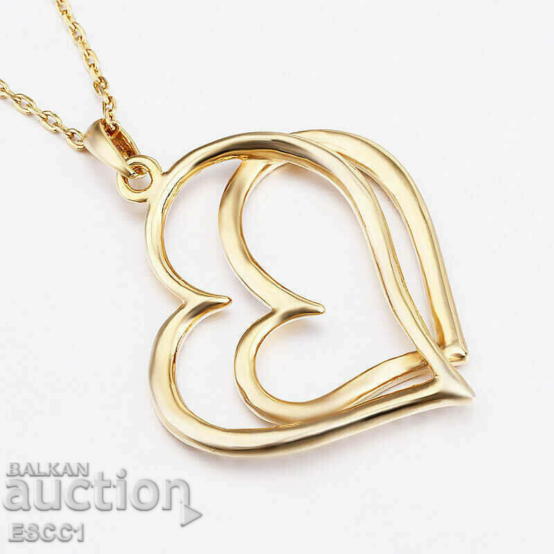 Δημοπρασία Κολιέ με διπλή καρδιά από κρύσταλλο