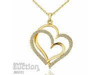 Double heart crystal necklace