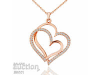 Double heart crystal necklace