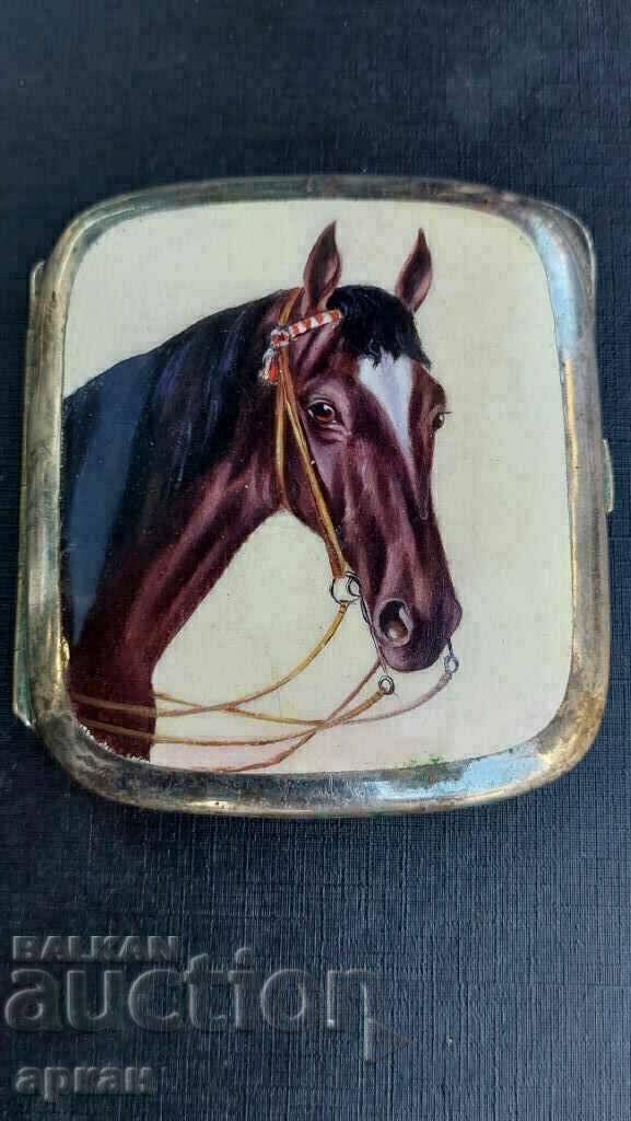 old snuff box with porcelain