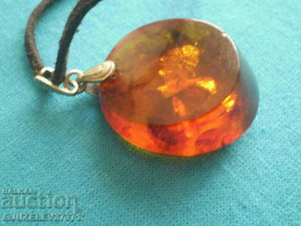 pendant medallion silver 875 amber USSR - 5 pendant medallion silver 875 amber USSR - 5