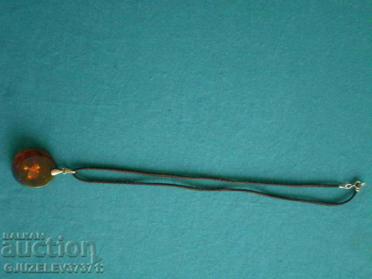 pendant medallion silver 875 amber USSR - 6 pendant medallion silver 875 amber USSR - 6