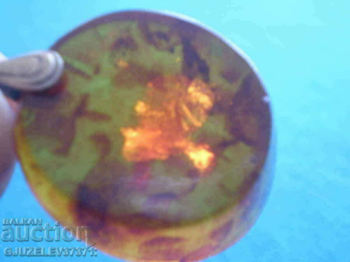 pendant medallion silver 875 amber USSR - 7 pendant medallion silver 875 amber USSR - 7