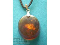 pandantiv medalion argint 875 chihlimbar URSS