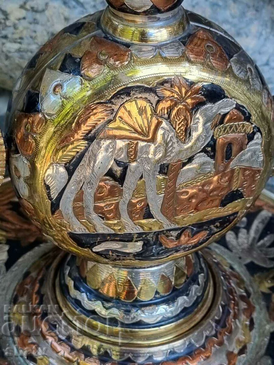 A unique bronze kettle with plates. Bronze jug. with price 85.00 BGN | € 43.46