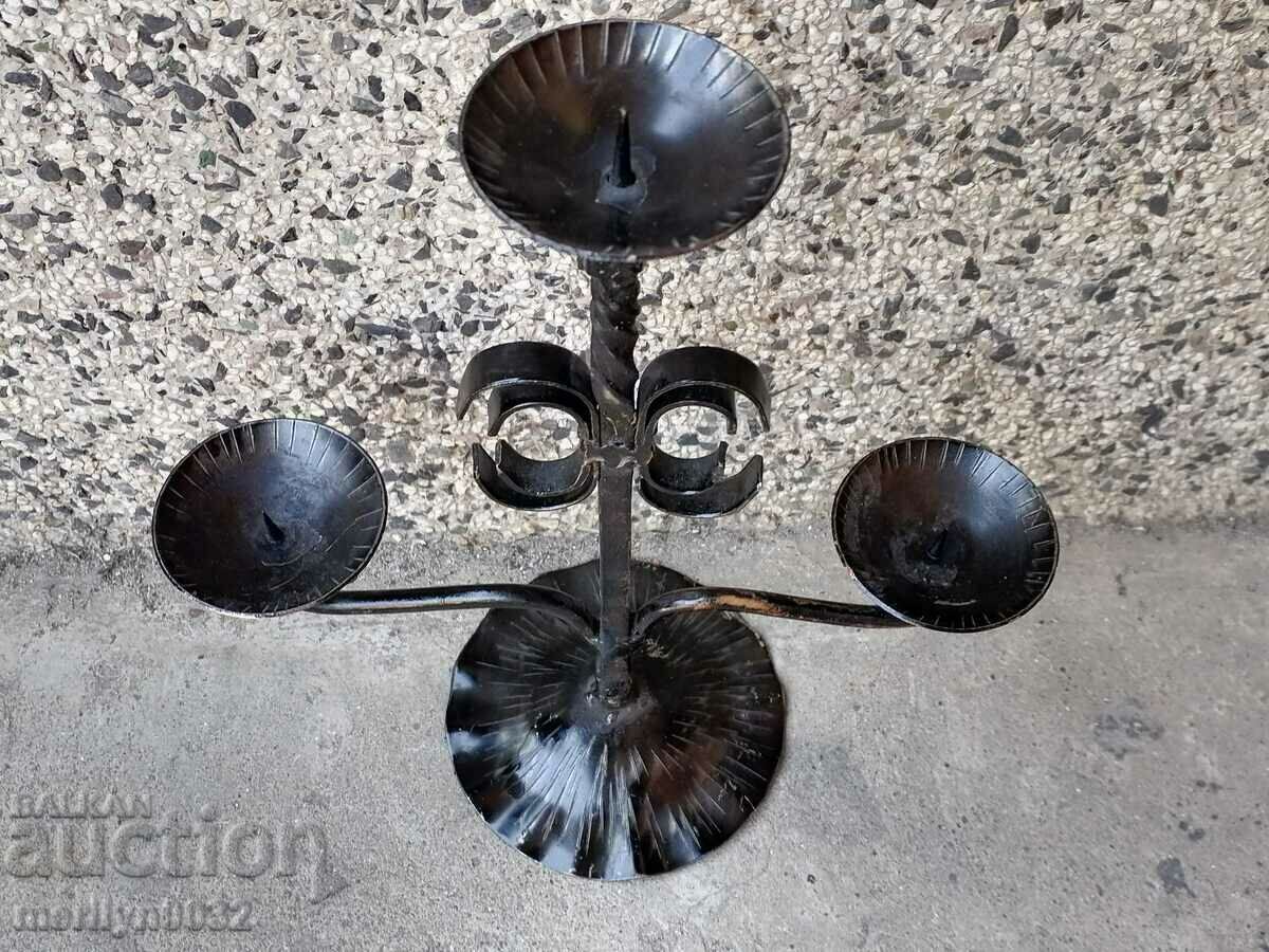 Auction An old candle made of wrought iron lamp Auction An old candle made of wrought iron lamp
