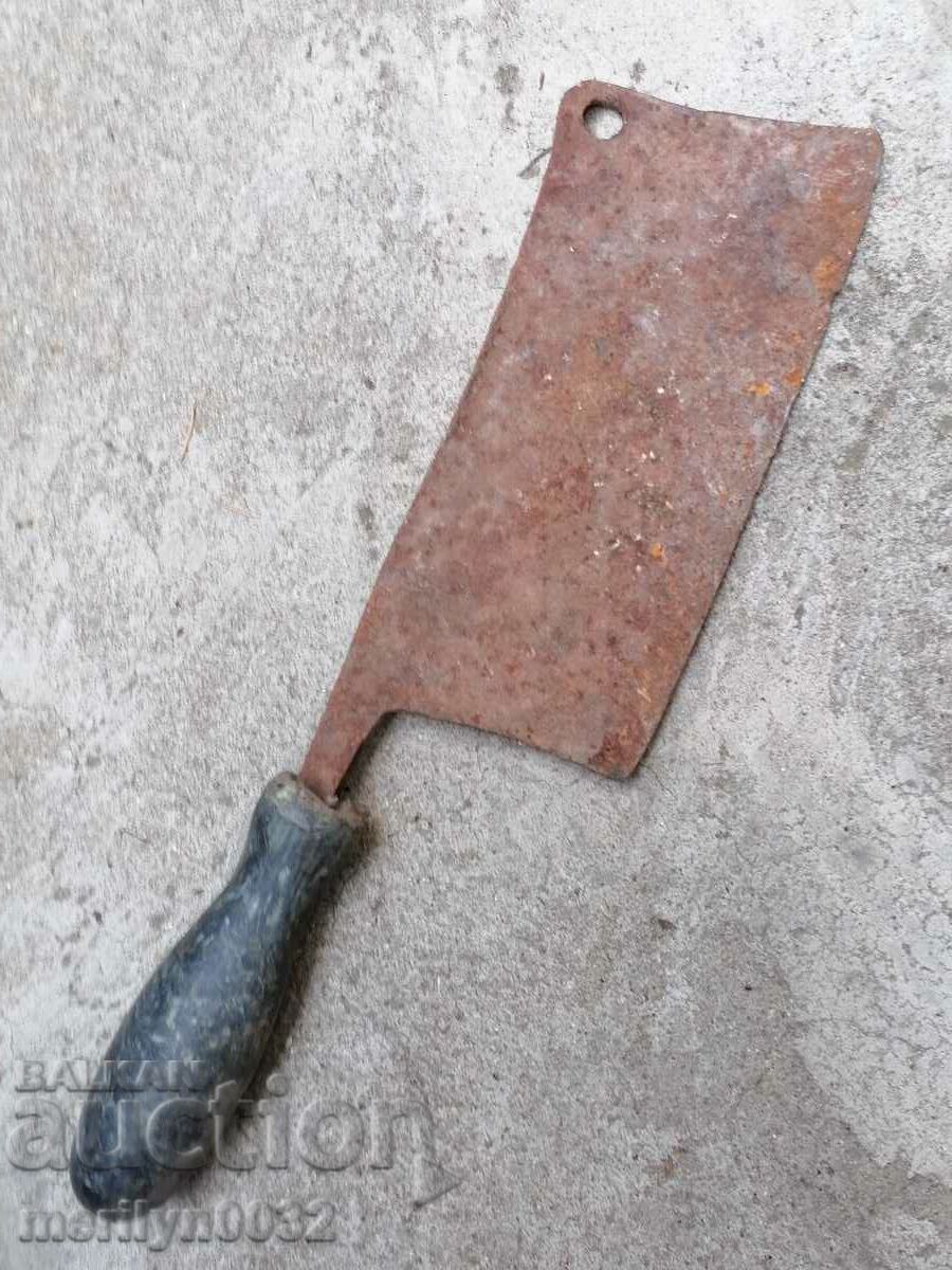 Old forged saber, ax, pole, blade, wrought iron - 7