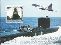 2002. Mozambic. Viața marină - Submarine. Bloc.