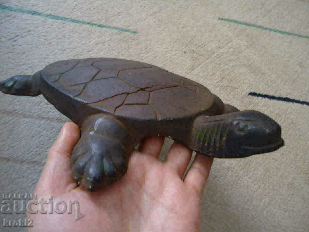 Auction  Old Cast Iron Metal Tortoise Neck Rest Stopper