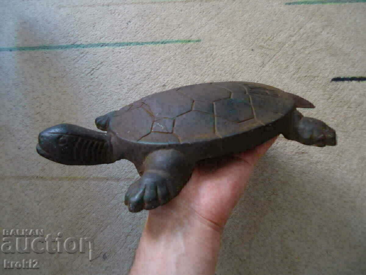 Old Cast Iron Metal Tortoise Neck Rest Stopper - 6