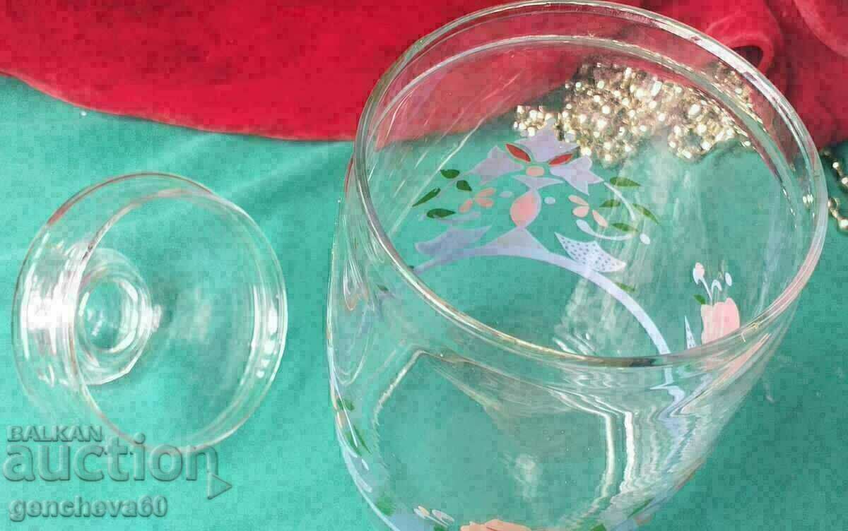 Vintage large painted glass kitchen jar - 7 Vintage large painted glass kitchen jar - 7
