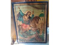 Old Russian home icon - lithograph