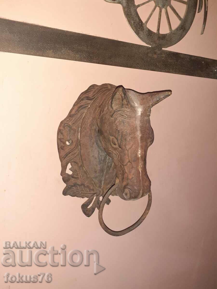 Auction Unique find Old cast iron horse head door knocker Auction Unique find Old cast iron horse head door knocker