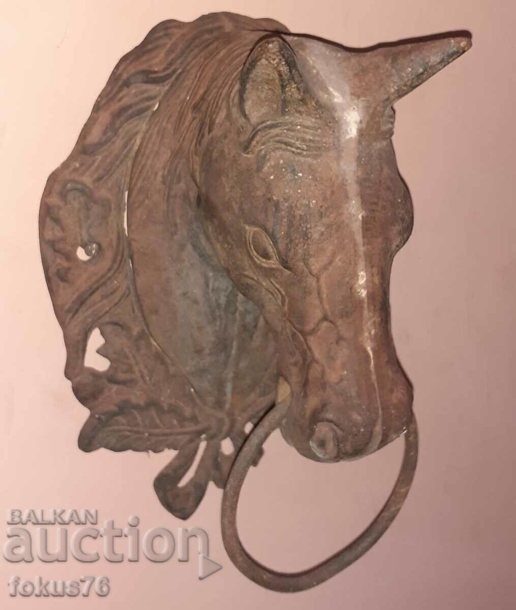 Unique find Old cast iron horse head door knocker - 5 Unique find Old cast iron horse head door knocker - 5
