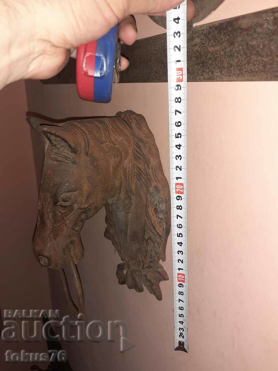 Unique find Old cast iron horse head door knocker - 6 Unique find Old cast iron horse head door knocker - 6