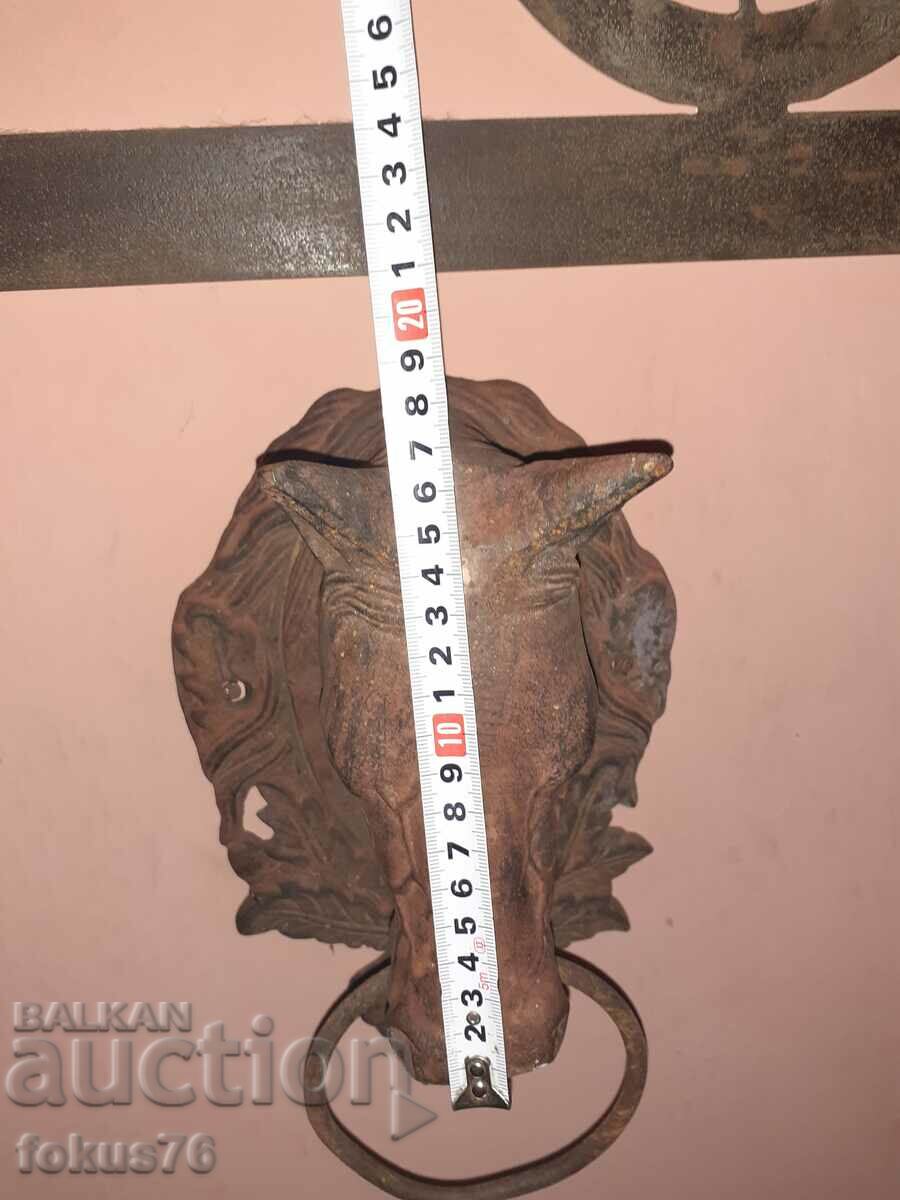 Unique find Old cast iron horse head door knocker - 7 Unique find Old cast iron horse head door knocker - 7