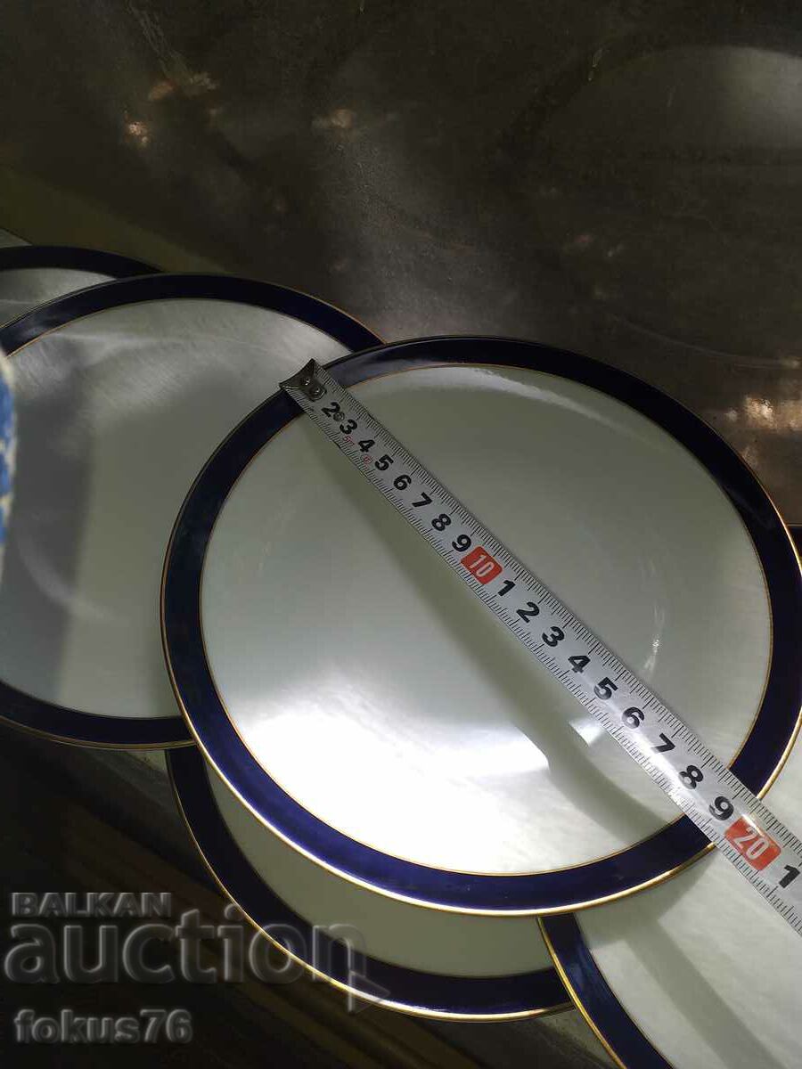 Porcelain Edelstein Bavaria gold cobalt lot 6 plates and platter - 7 Porcelain Edelstein Bavaria gold cobalt lot 6 plates and platter - 7