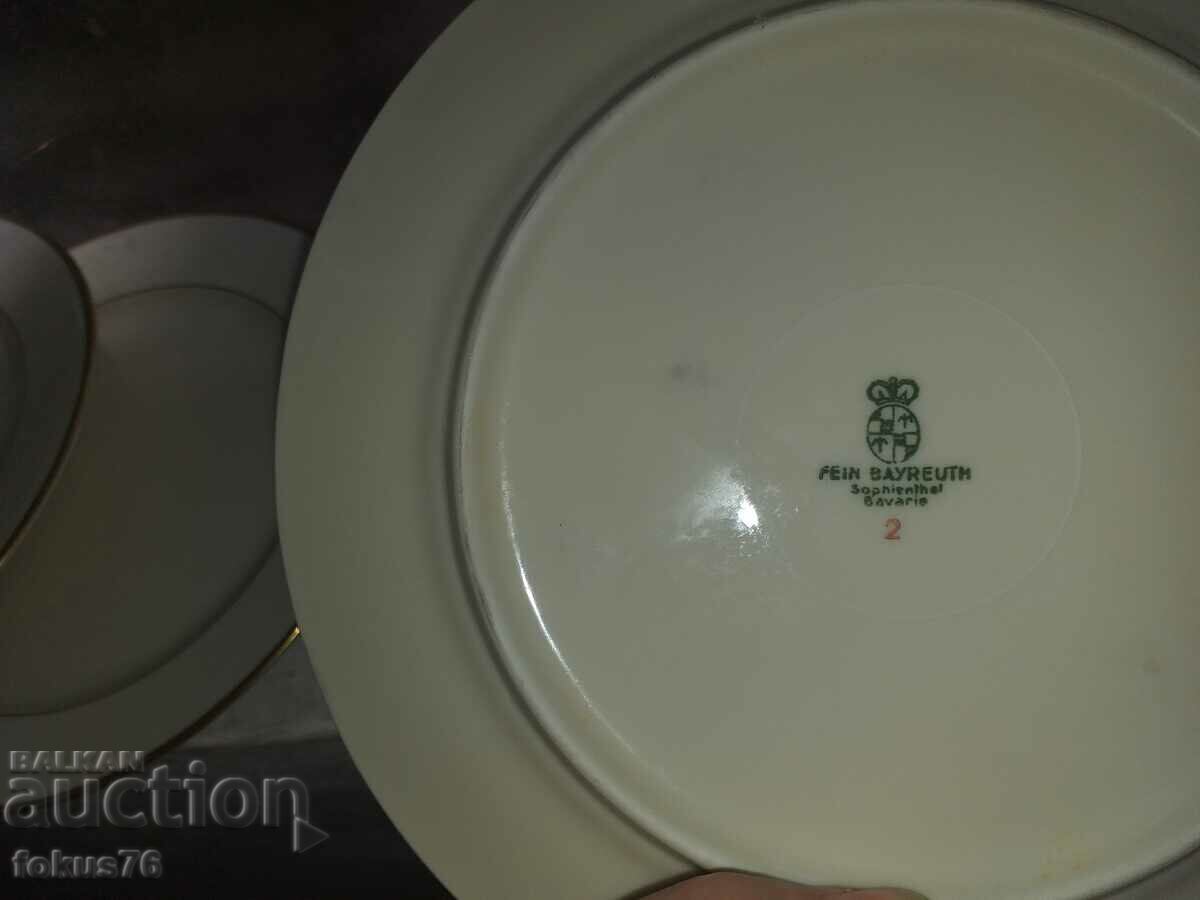 Porcelain Fein Bayreuth Bavaria lot 6 plates - 5 Porcelain Fein Bayreuth Bavaria lot 6 plates - 5