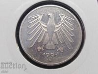 GERMANY 5 MARK 1991 G, coin, coins
