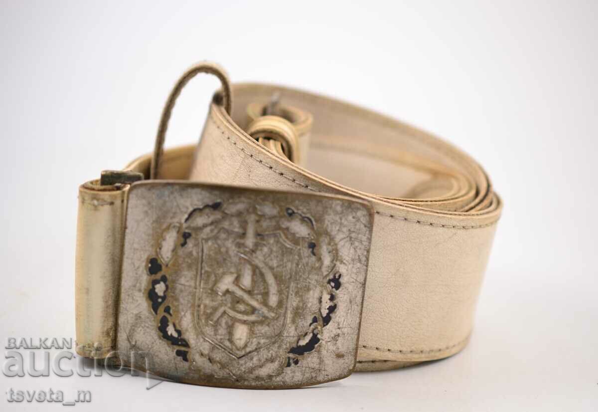 People's militia leather belt, social People's militia leather belt, social