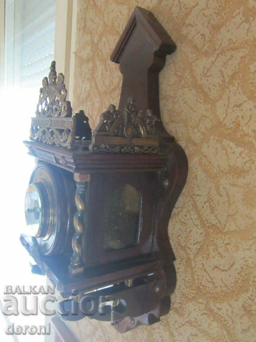 Unique bronze barometer with thermometer in a box - 5