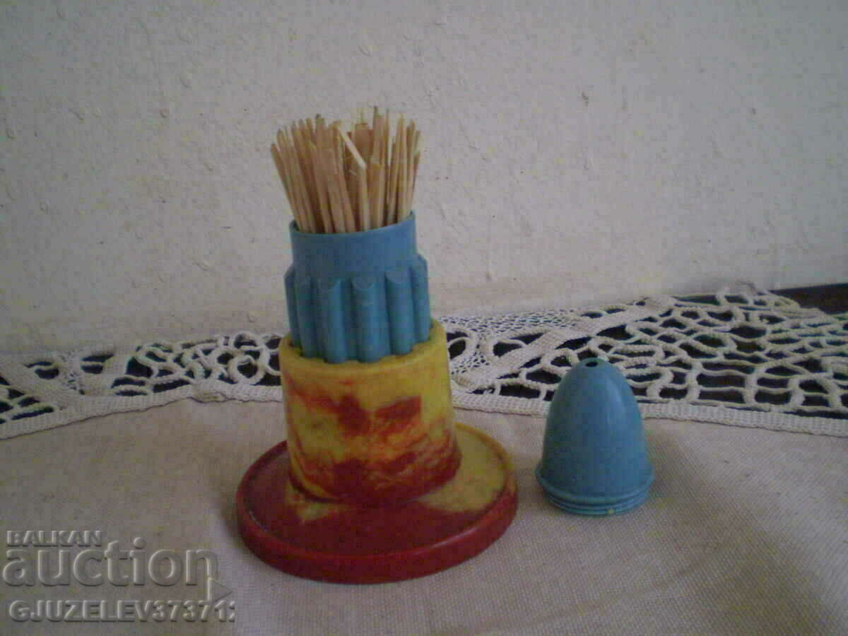 Old toothpick holder multicolored bakelite - 5 Old toothpick holder multicolored bakelite - 5