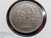 Turkey 25 kurusha 1925 (1341), coin, coins