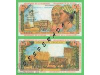 (¯`'•.¸(reproduction) FRENCH ANTILLES 5 francs 1964 UNC
