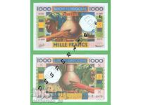 (¯`'•.¸(reproducere) FR. SOMALILAND 1000 franci 1946 UNC