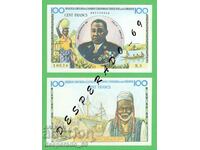 (¯`'•.¸(репродукция)  ФР. ЕКВ. АФРИКА  100 франка 1957  UNC