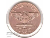 Italy-5 Centesimi-1938 R-KM# 73-Vittorio Emanuele III