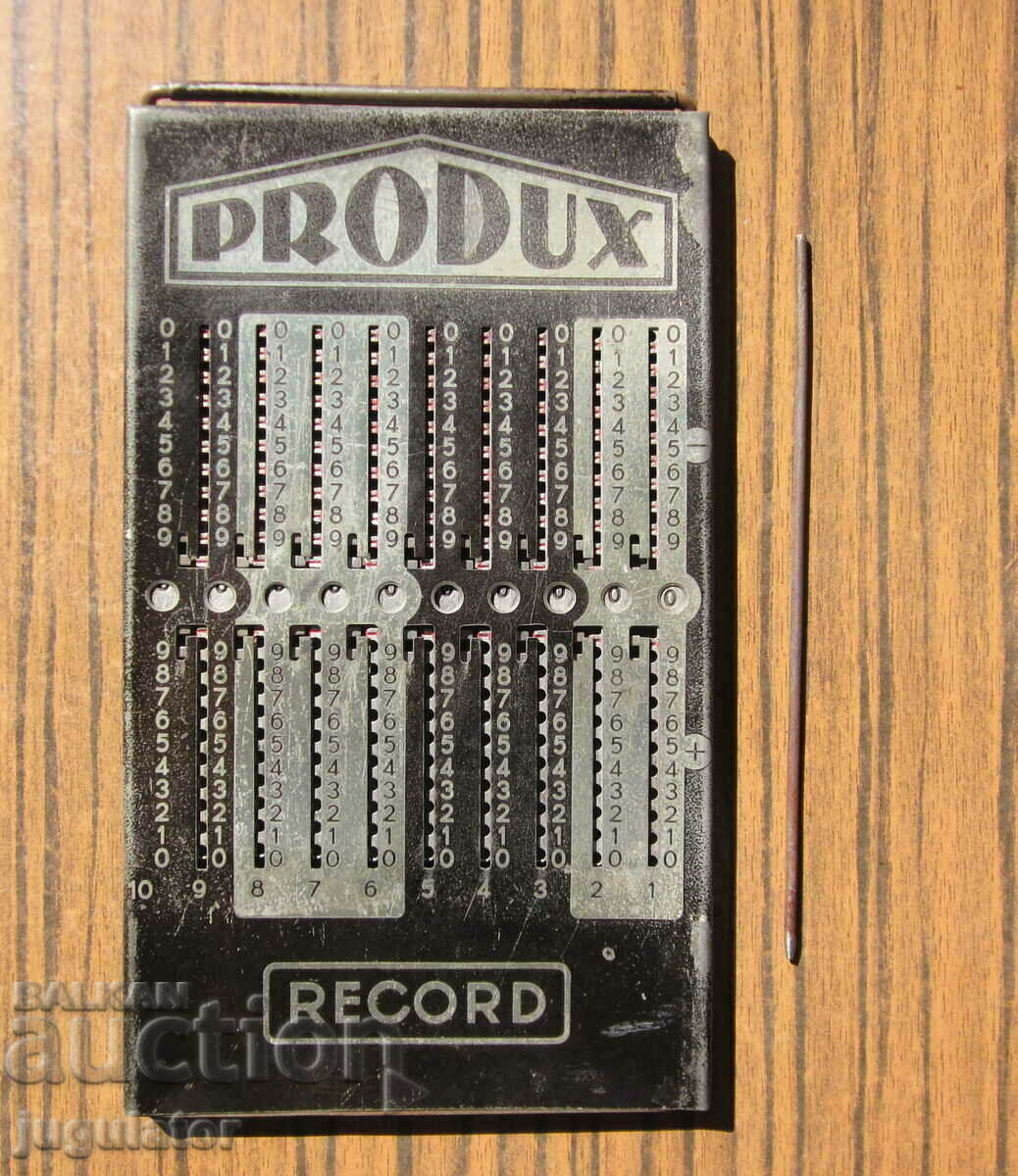Auction old PRODUX metal mechanical calculator Auction old PRODUX metal mechanical calculator