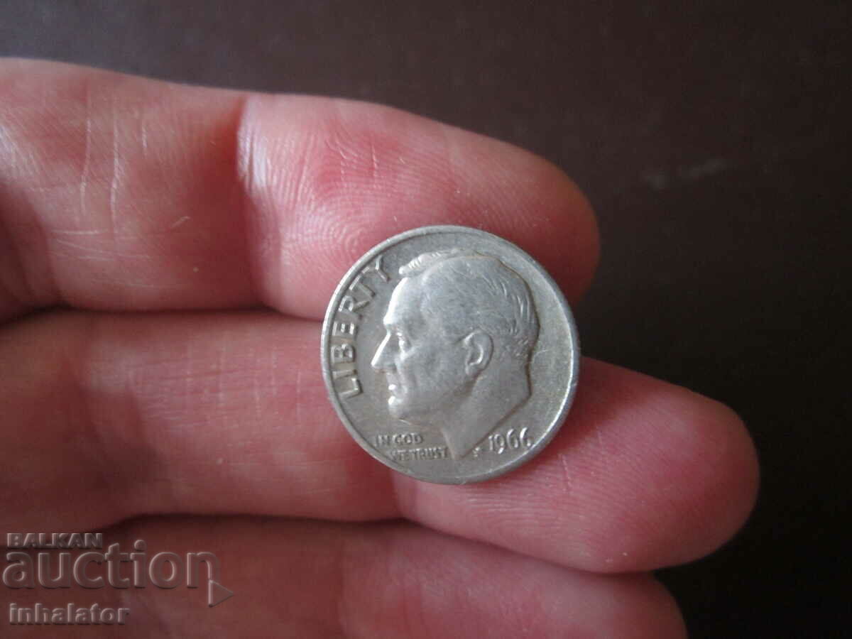 1966 год 10 цента САЩ